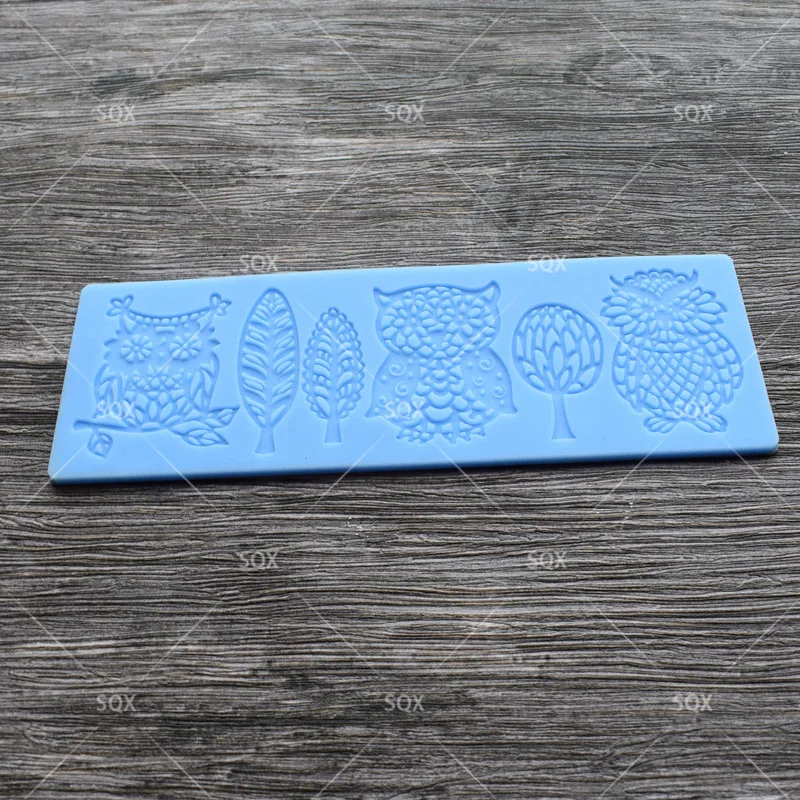 Силиконовая кружевная форма в виде совы для помадки инструменты украшения