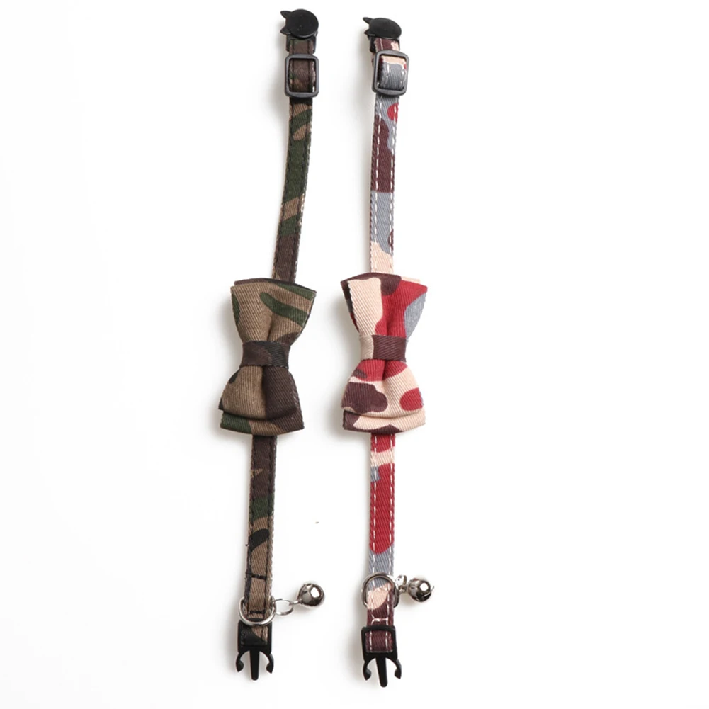 

Camouflage Dog Puppy Cat Collar Neck Strap Necklace Bow Tie Bell Pet Supplies Cute