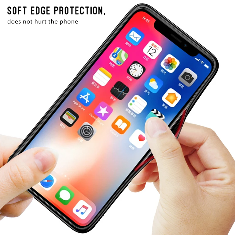 Роскошный чехол из закаленного стекла для iPhone Xs Max Xr 7 8 6s 6 Plus X 10 мягкий силиконовый