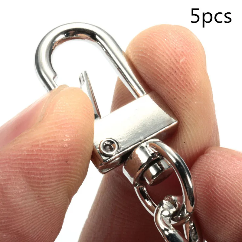 silver 5pcs 1/5/10 шт Лобстер "сделай сам" крючок для сумки Запчасти аксессуары Чемодан сумка пряжки оснастки собака сумка вешалка диаметром 10 мм черный/золото/серебро - Цвет: silver 5pcs