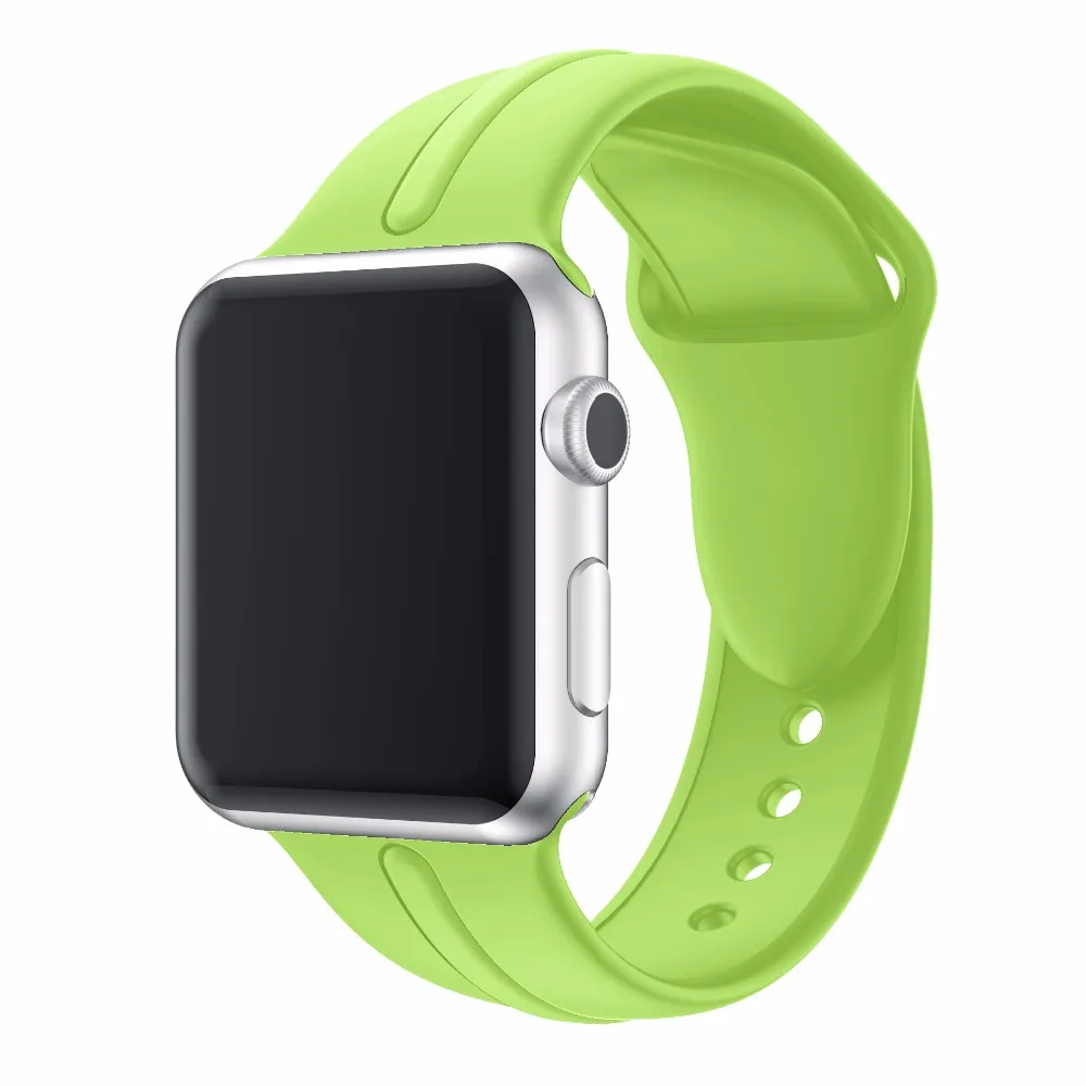 Цветной мягкий силиконовый сменный спортивный ремешок для 38 мм Apple Watch Series1 2 42 мм наручный браслет ремешок для iWatch Sports Edition