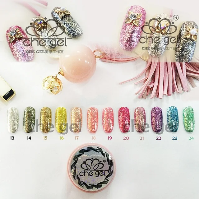 12 видов цветов 6 г Блестящий впитывающий УФ гель для ногтей Акриловые