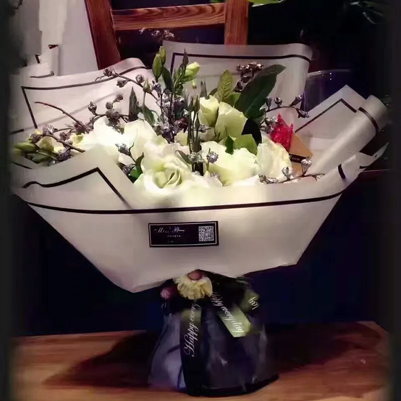 58x58 см, 20 шт./лот, водонепроницаемая наполовину прозрачная Корейская оберточная бумага для цветов, декоративная бумага для флористов, товары для цветов