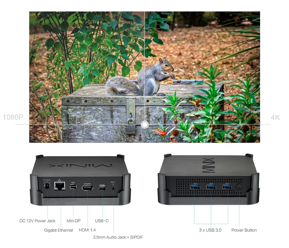 MINIX NEO N42C-4 MINI PC официальный Windows 10 Pro 64-bit мини P C 4G/32G Gigabit WI-FI USB 3,0 Pentium N4200 мини-ПК