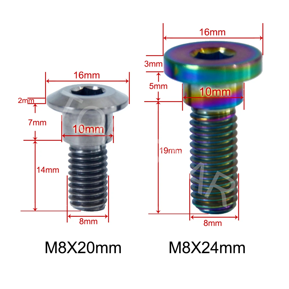 Титановые винты суппортов M8 x 20 мм 24 мотоциклетные модифицированные тормозные