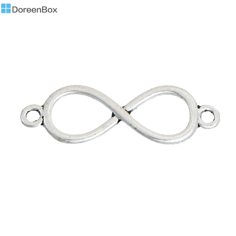 

Doreen Box Silver Color Color Zinc Alloy Infinity Symbol Connectors,30mm(1 1/8") x 10mm( 3/8"), 100 PCs