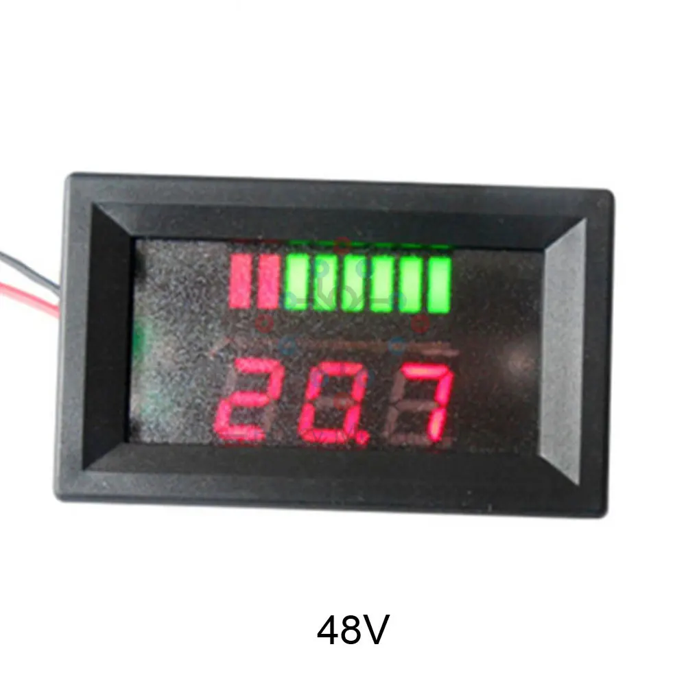 48V 6V/12V/36V/48V Red LED Lead-Acid Battery Indicator Battery Capacity Acid Tester Voltmeter Charge Level Indicator For Arduino - Цвет: 48V