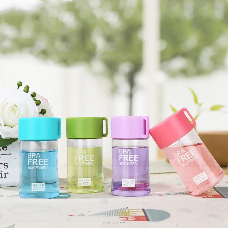 150 мл пластиковая Мини Милая бутылка для воды с веревкой детей портативный