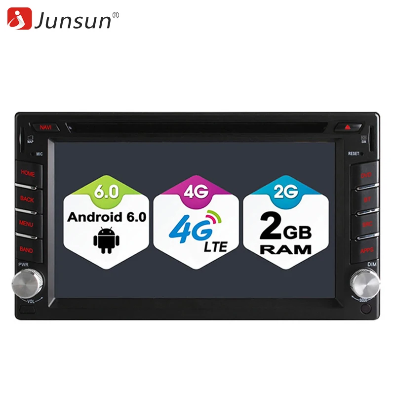 Junsun 2 DIN Android 4 г LTE WI FI Bluetooth GPS навигации Универсальный Радио кассета Регистраторы
