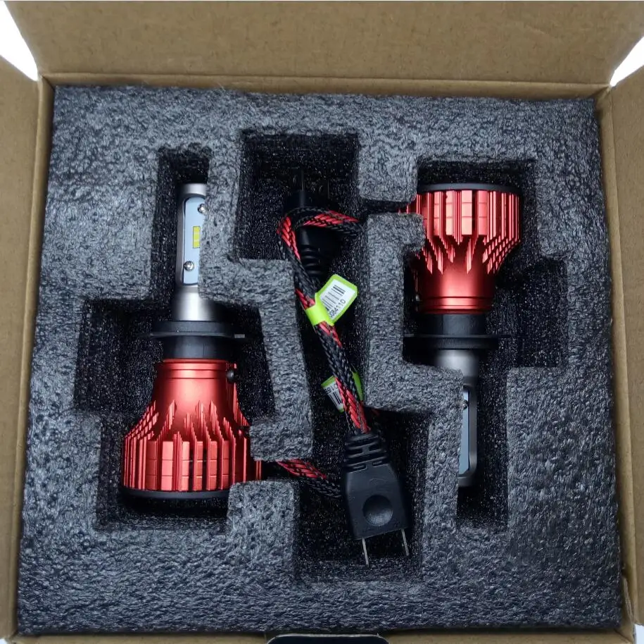 2xNewest Car-styling S1 H7 9005 9006 H3 H1 H8 H11 CSP Chip Led Bulb Car Headlight Kit Single Beam 8000LM with fan Auto LED Light |
