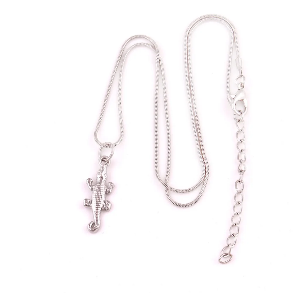 Змеиная цепочка крутой дизайн крокодил Родий материал цинковый сплав также