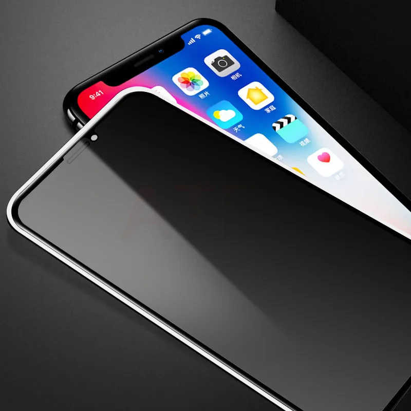 ATE 9H полное закаленное стекло для iPhone X XS MAX XR 6 6S 7 8 Plus антишпионские блики подзорная защита экрана высокое разрешение