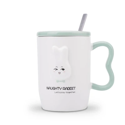 I Большие кружки kawaii Panda, керамическая чашка, кофейные кружки, молочные кружки чашки для чая, термальные бутылки для воды с крышкой-ложкой для детей, рождественский подарок - Цвет: I