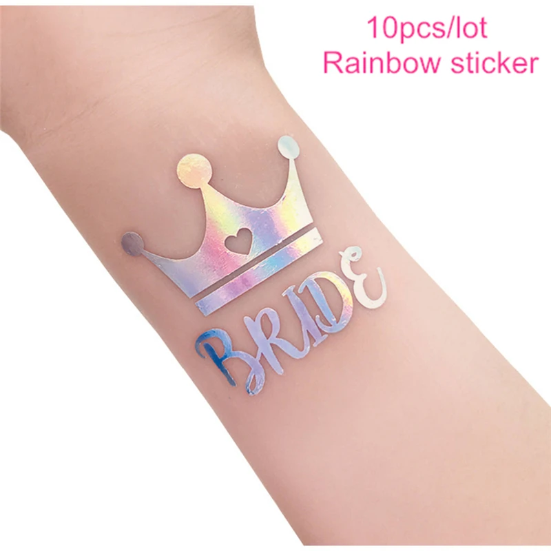Sticker BRIDE Невеста команда татуировки Бейсбол Кепки девичник вечерние шапка с надписью "Bride To Be" сделай сам "вечерние украшения на День святого Валентина свадебные украшения поставки, W - Цвет: Sticker BRIDE