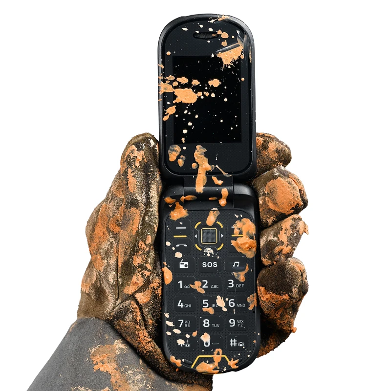 Мобильный Телефон IP68 Водонепроницаемый Dual Экран Flip старший мобильный ioutdoor F2
