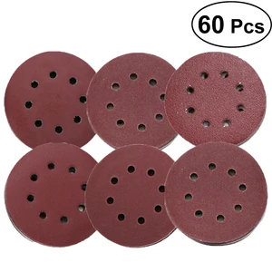 60 шт. 5-дюймовые шлифовальные диски с 8 отверстиями для наждачной бумаги, 60 80 180 240 320