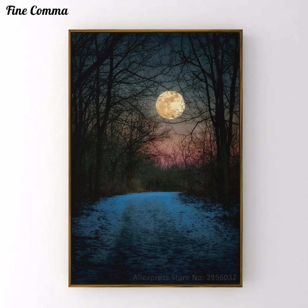 Kopen Mooie Moon Abstract Art 100% Handgeschilderde Olieverf Grote Size Canvas Kunst Home Decor Art Pictures Voor Living Kamer