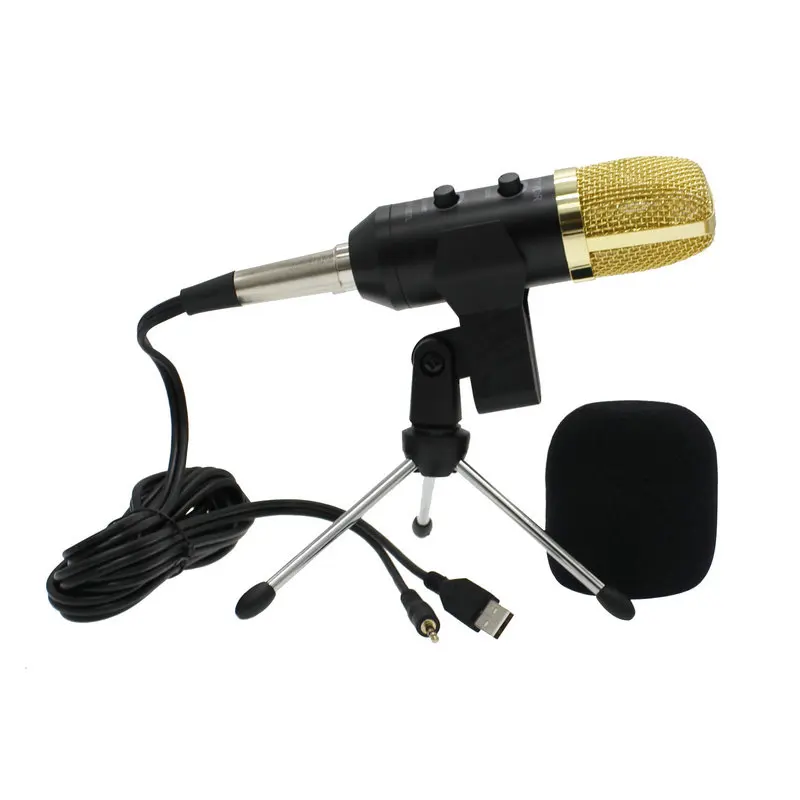 MK-F100TL USB конденсаторный студийный звукозаписывающий микрофон с подставкой для