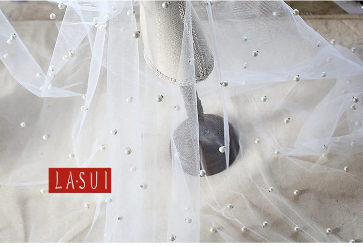 LASUI 3y = Лот 27 цветов хорошее качество lrmedium бисером кружева Мягкая сетка инкрустированные жемчугом креативные ткани платья сделай сам, аксессуары F0004