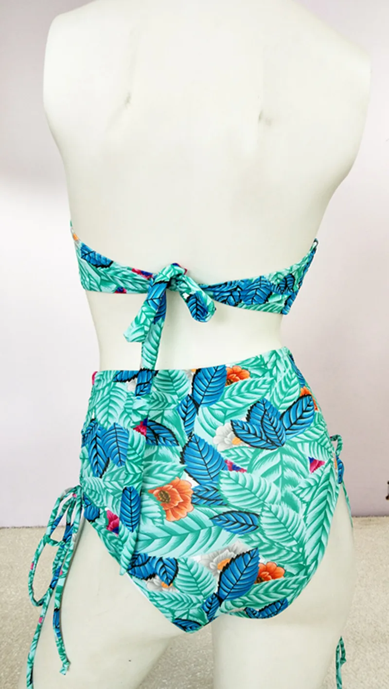 Сексуальные бикини печати спортивный комплект Костюмы из двух частей плавать