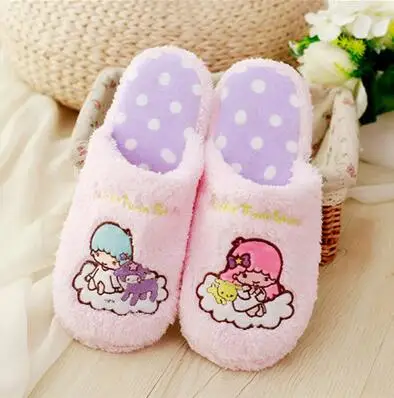 Белый Мультяшные персонажи Little Twin Stars; зимняя домашняя обувь; тапочки коллекция куклы игрушки кукла; подарок для детей любимого питомца#1298 - Цвет: Белый