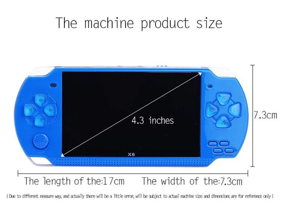 TSINGO X6 портативный игровой плеер 4,3 дюймов 8 ГБ портативный MP4 видео игровая консоль камера электронная книга Встроенный Бесплатный 10000 игр ТВ выход