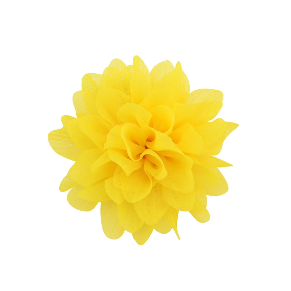 yellow Ruoshui/шифоновые шпильки для волос для маленьких девочек; аксессуары для детей шпильки с цветами; заколки для волос для младенцев; модные головные уборы; подарки для детей - Цвет: yellow