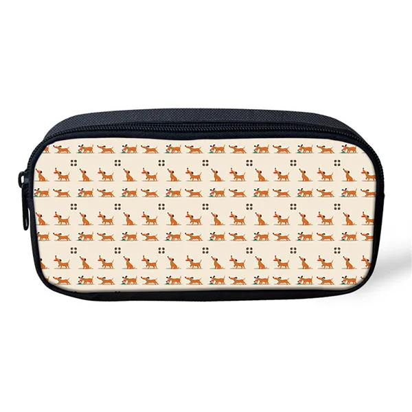 ALG6154K ELVISWORDS Dachshund напечатанный пенал милый пенал для женщин Макияж Чехлы косметички студенческие канцелярские школьные принадлежности - Цвет: ALG6154K
