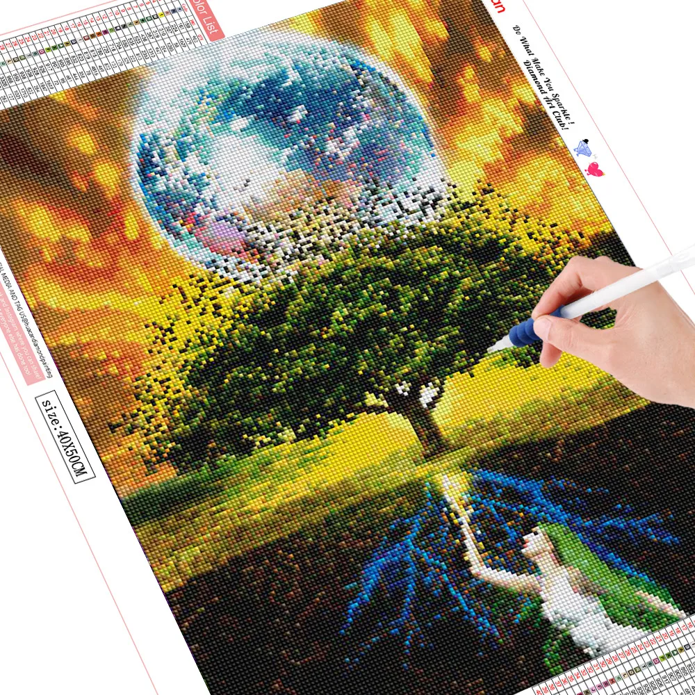 Алмазная вышивка huacan Tree Fantasy Алмазная картина 5d пейзаж полный квадратный/круглый кулон для картинки Алмазная вышивка с Носорогом ручной работы