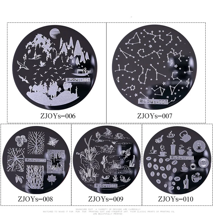 Zjoys пластины для стемпинга ногтей модный цветок прямоугольной формы животного