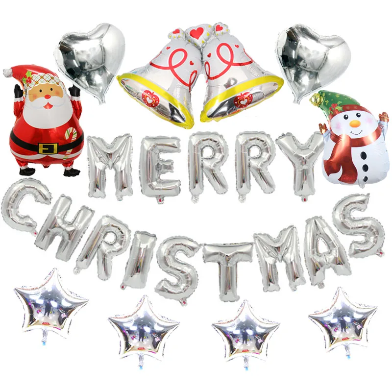 Набор воздушных шаров в виде надписи &quotMerry Christmas&quot 23 шт. | Дом и сад