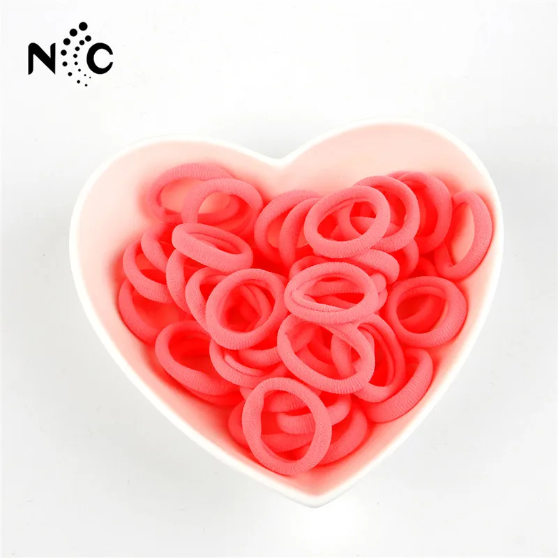 Pink 3cm 40pcs 40/100 шт. для девочек маленькое кольцо нейлон резинки для волос хвост держатель резиновый трос резинка для волос галстук Резинки Детские аксессуары для волос Головные уборы - Цвет: Pink 3cm 40pcs