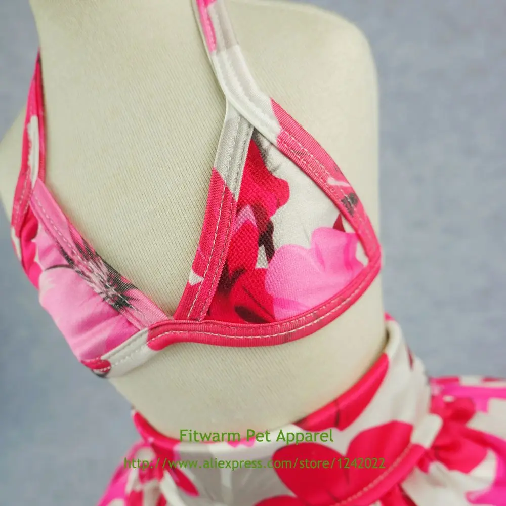 Fitwarm стильный розовый цветочный питомец бикини для собак купальный костюм летняя