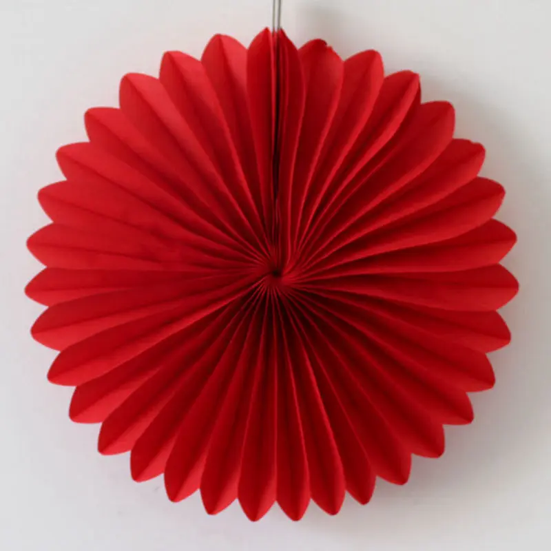 Красный 10 см " веера из папиросной бумаги Pinwheels Висячие бумажные цветы DIY ремесла для детского душа Свадебная вечеринка День рождения фестиваль украшения - Цвет: Красный