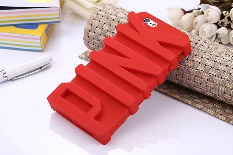 3D Розовая буква мягкий силиконовый резиновый чехол для телефона для iphone X 5 5S SE 8 7Plus 6 6S 10 Plus задняя крышка чехол для телефона Capa
