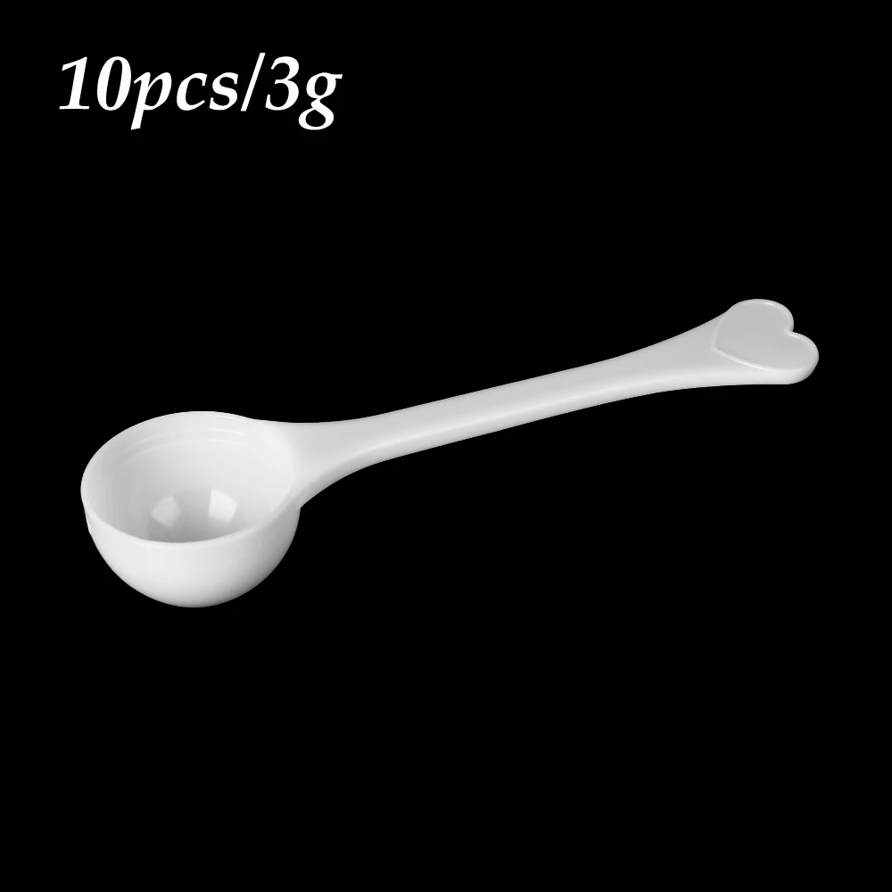 3g 10PCS Новинка; модная обувь на каблуке 10 шт 1/3/5/10g мерные ложки для кофе молочный белок порошок Совок Пластик инструменты чашки для Кухня - Цвет: 3g 10PCS
