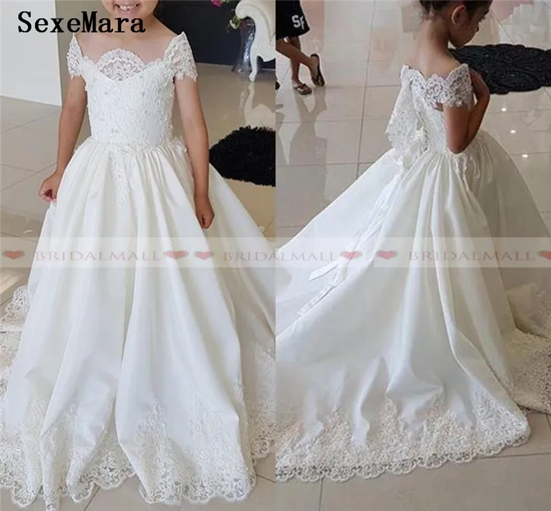 Платье принцессы с открытыми плечами аппликацией Кружевные платья цветочным