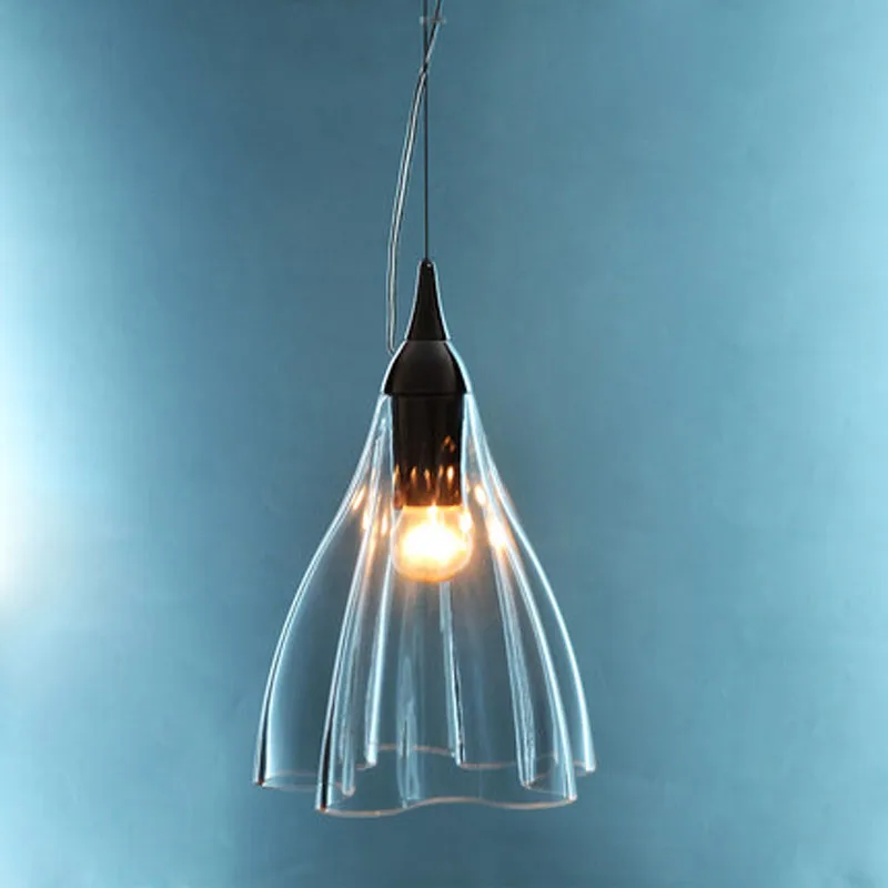 Современные подвесные светильники прозрачные стеклянные абажуры E27 110V 220V для