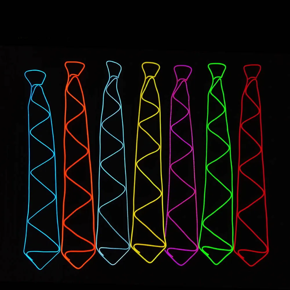 EL Wire галстук мигающий Косплей светодиодный костюм анонимированный светящийся