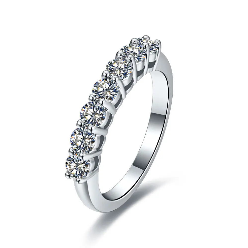 Женское золотое кольцо с бриллиантами 18 к Семь камней 0 7 карат|jewelry spinner rings|ring box