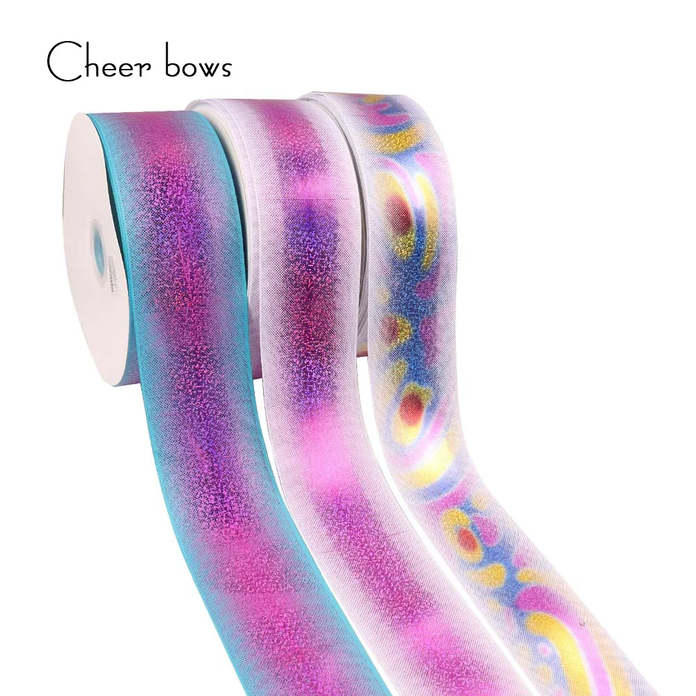 

2Y/lot 3"75mm Abstract Art Color Gradient Ribbon DIY Hairbows Accessories Gifts Packing Wrap Christmas Apparel Sewing Fabric