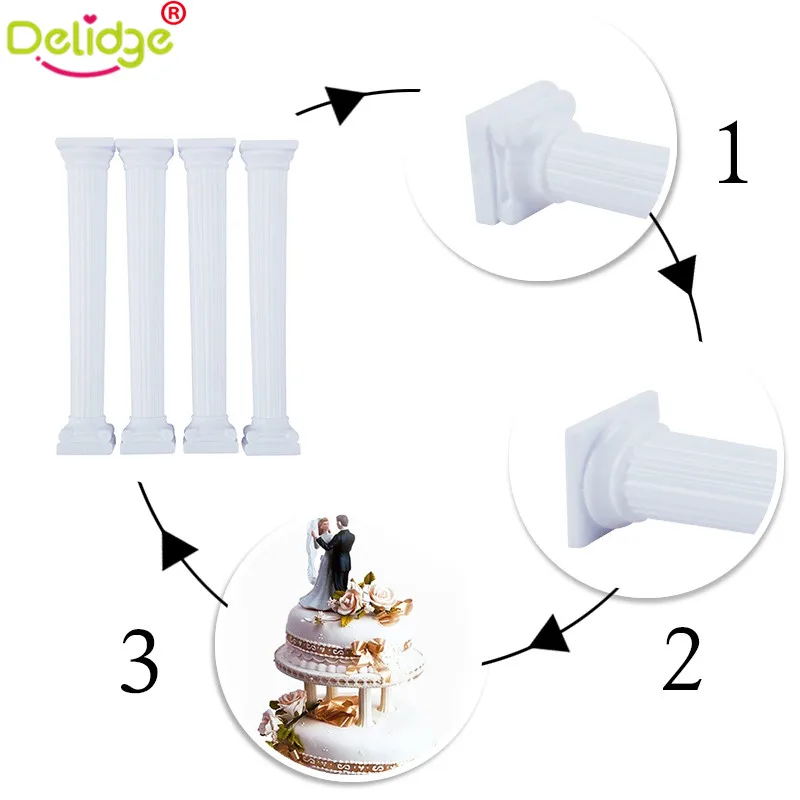 Delidge 4 шт./компл. пластиковые римские колонки для торта подставка фоторамка