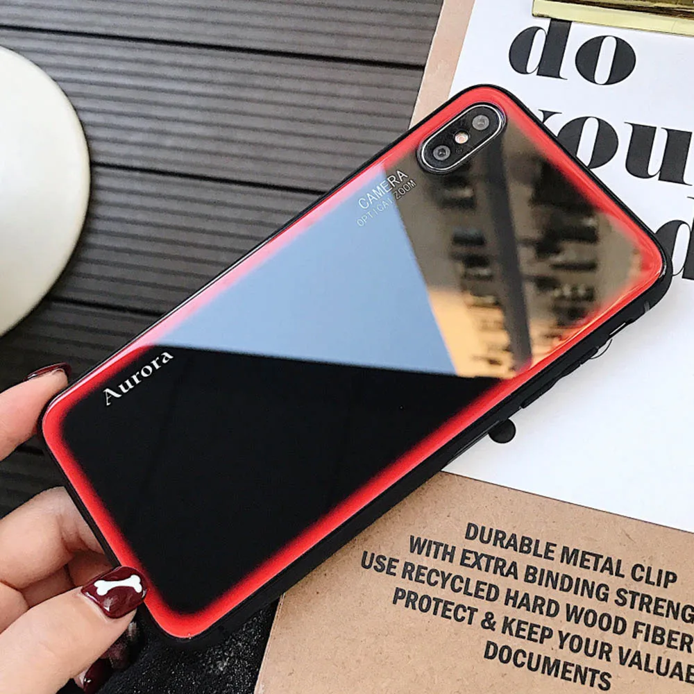 Чехол для телефона из закаленного стекла iPhone 6 6S 7 8 plus X XR XS Max прикрепляющийся к