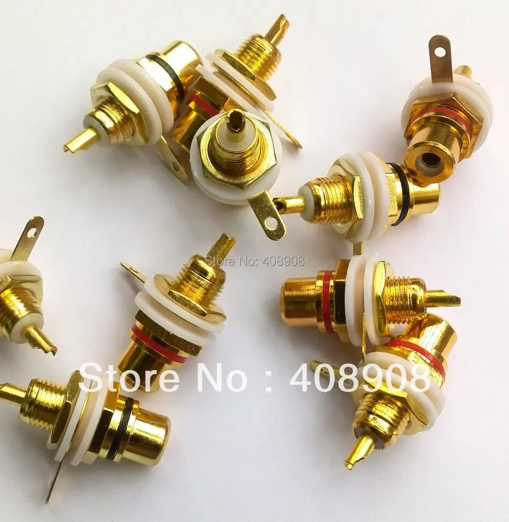 

Переходник с гнездовым разъемом RCA золотого цвета, оптовая продажа