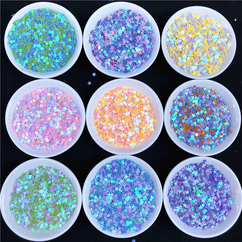 

3mm 4mm 5mm Star Shape Sequins Paillettes Nail Art manicure Glitter Slime DIY Material Wedding Decoration Confetti 10g