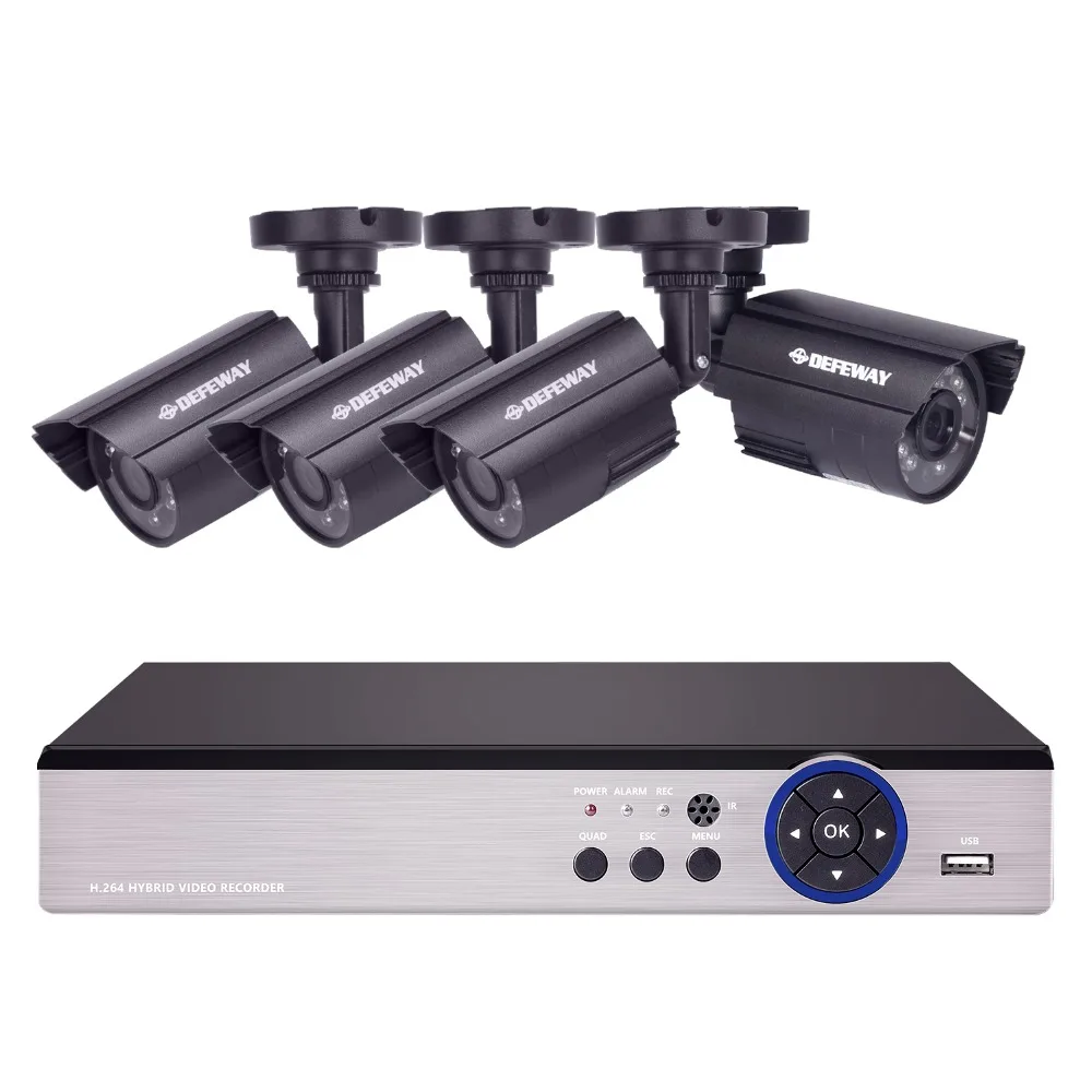Камера видеонаблюдения DEFEWAY HD 1080N P2P 8 каналов 4 шт. инфракрасная система ночного