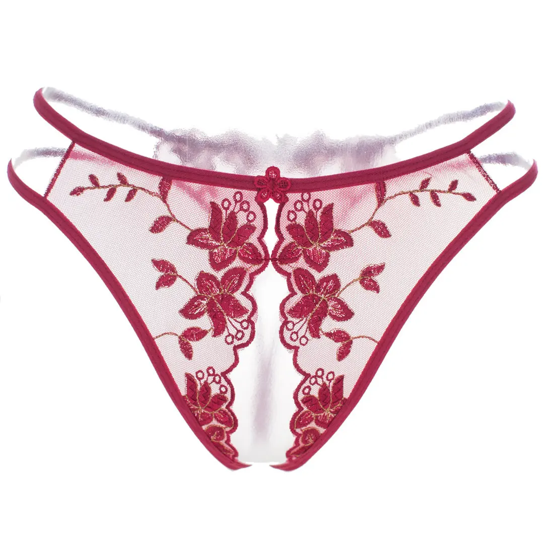 Эротическое белье с открытой промежностью кружевной вышивкой Соблазнительные