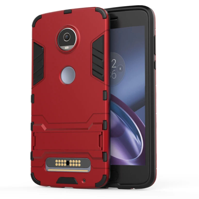 Чехол для Moto G5 G5S Plus, Роскошный Жесткий чехол из поликарбоната+ ТПУ, защитный чехол-подставка для телефона Motorola Moto E5 G6 Plus, чехлы, сумка - Цвет: red