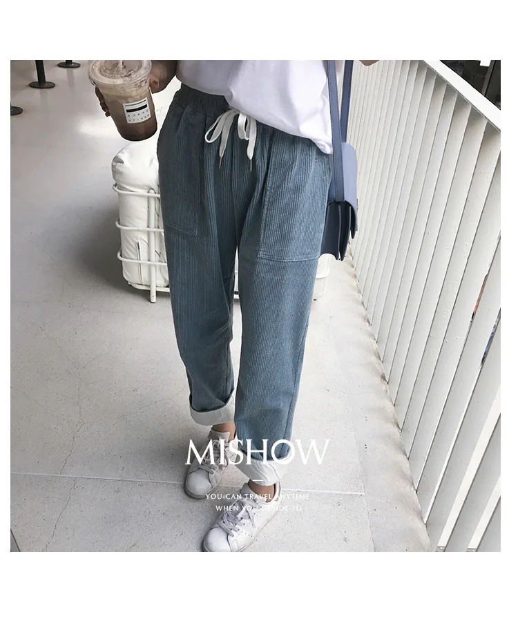 Mishow Модные вельветовые свободные брюки MX19A2569