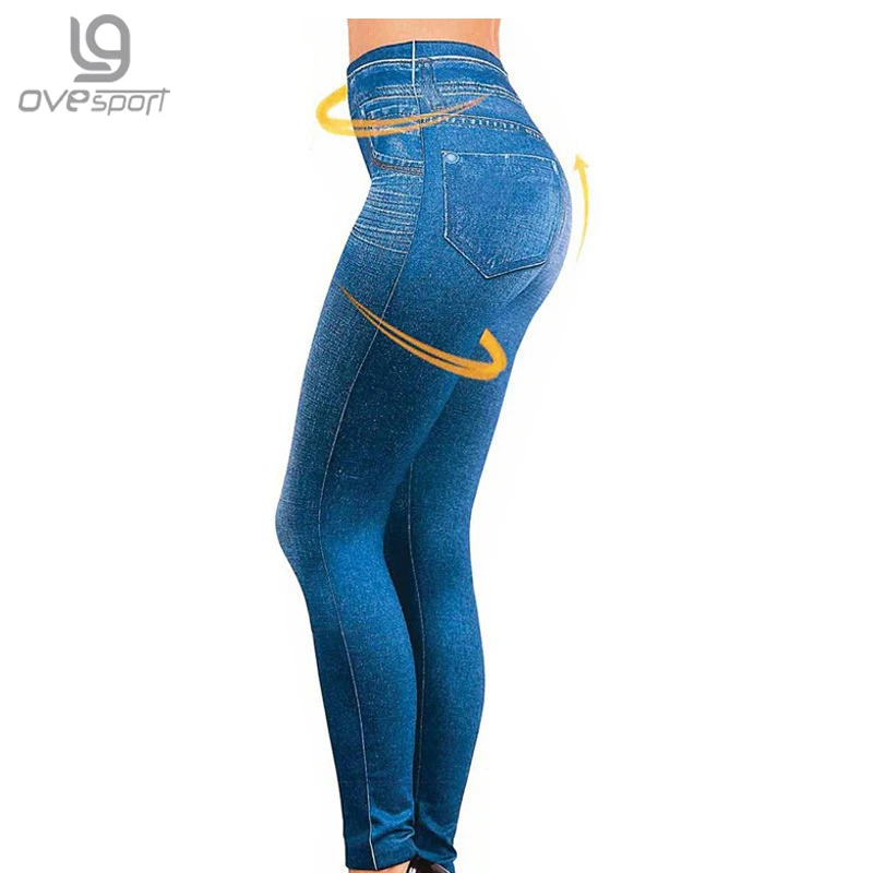 Genie тонкий S-XXL Для женщин леггинсы Джинсы для Высокая талия эластичные Джеггинсы